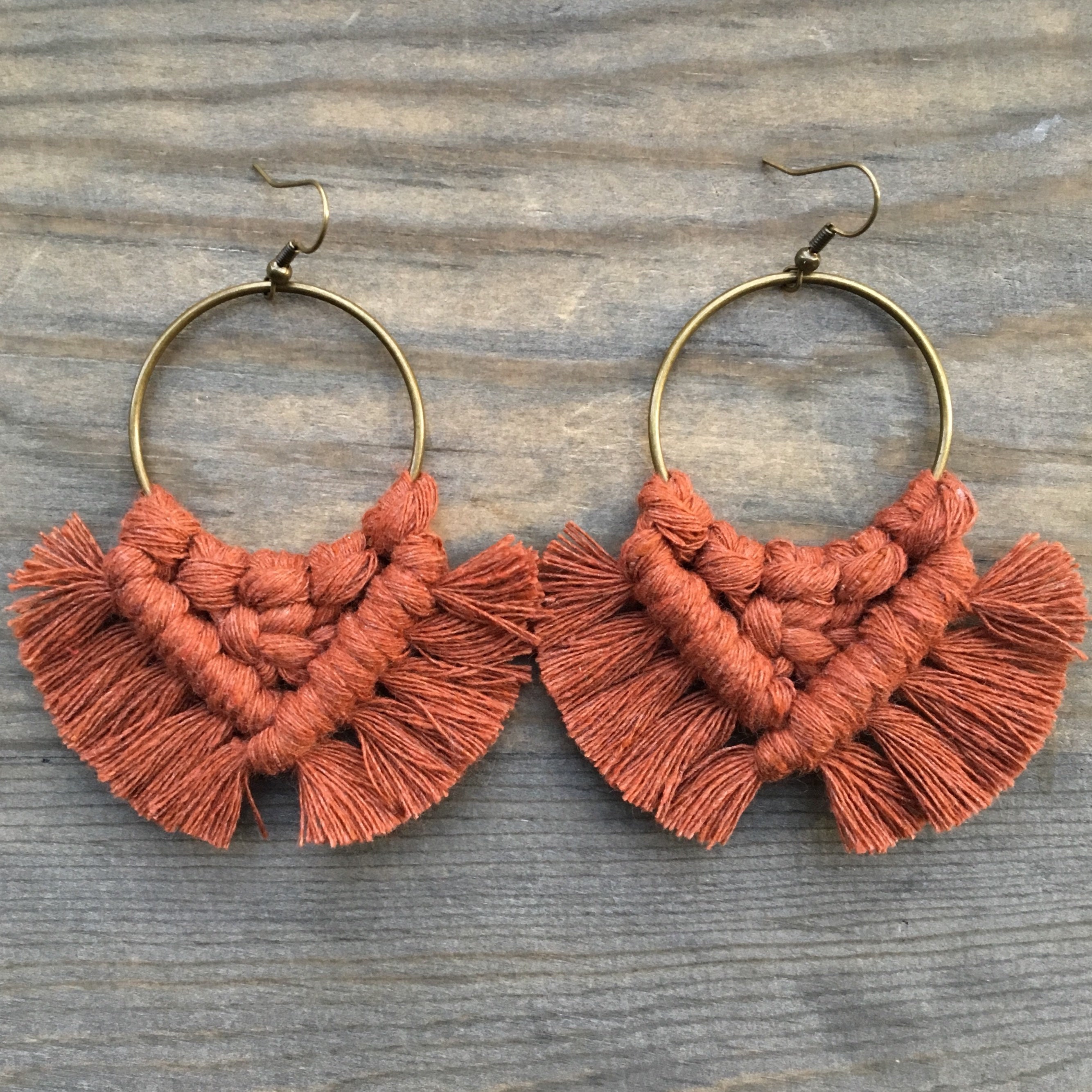 Burnt orange store tassel earrings