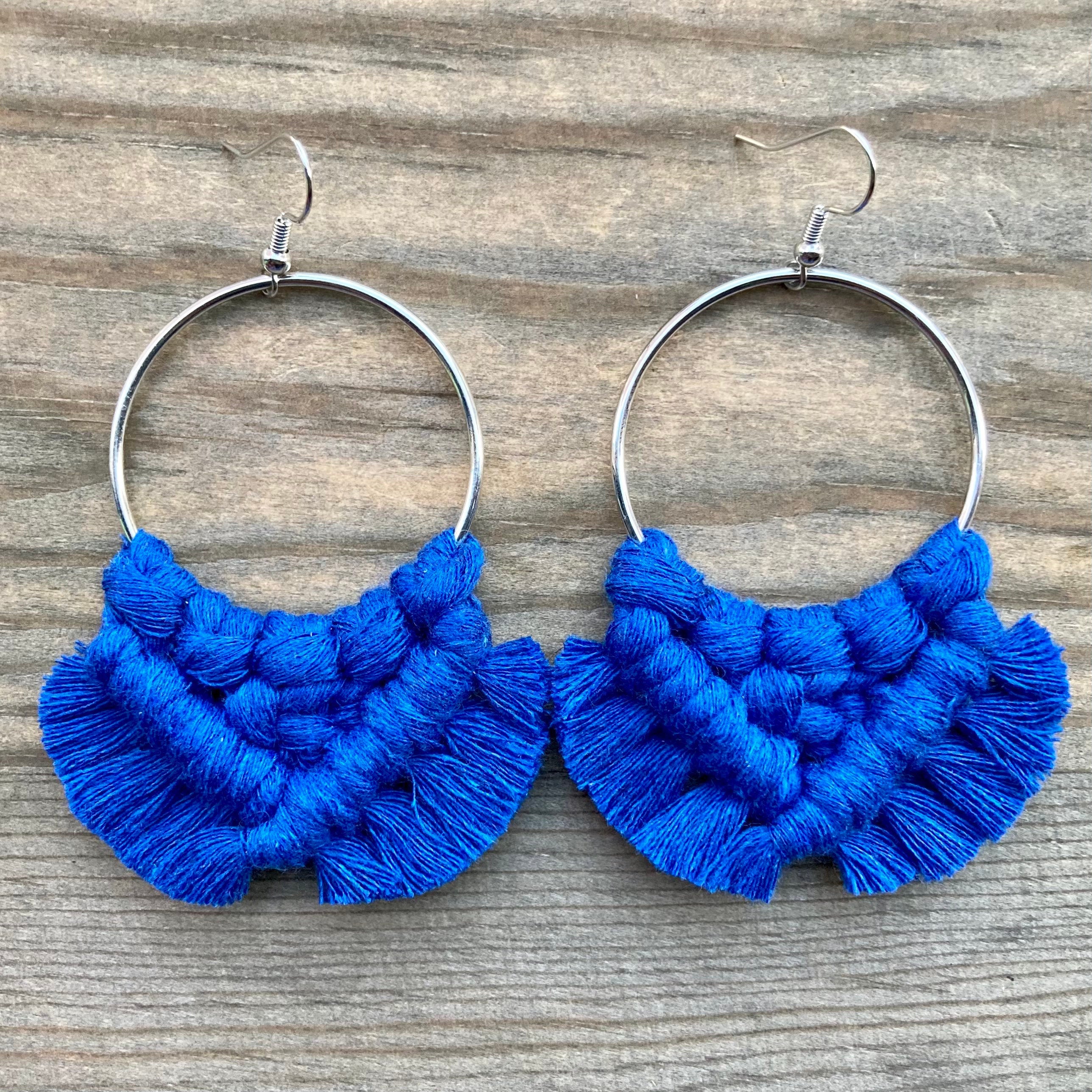 Paparazzi blue deals macrame earrings